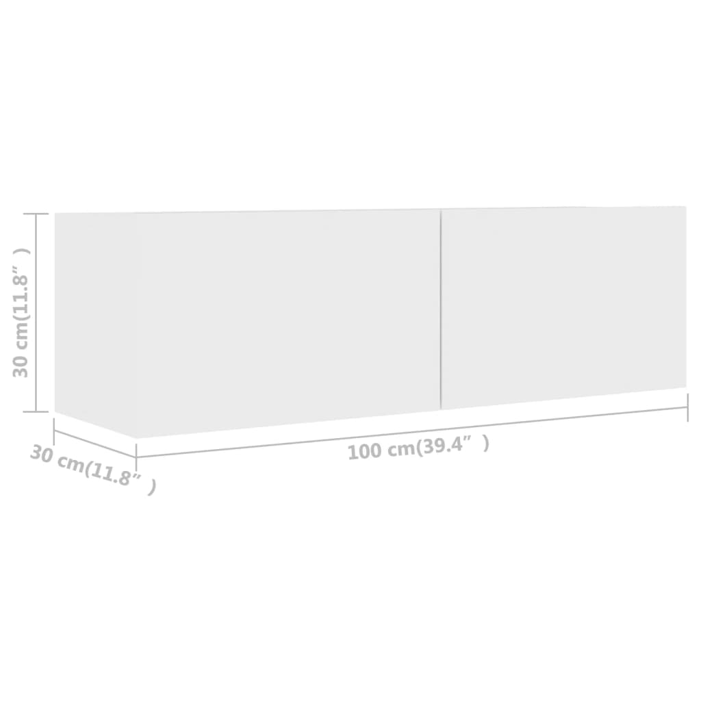 vidaXL Meuble TV, 2 pcs, blanc, bois d'ingénierie