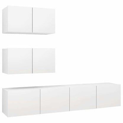 vidaXL Ensemble de meubles TV 4 pcs Blanc Bois d'ingénierie