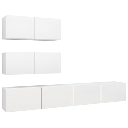 vidaXL Ensemble de meubles TV 4 pcs Blanc Bois d'ingénierie