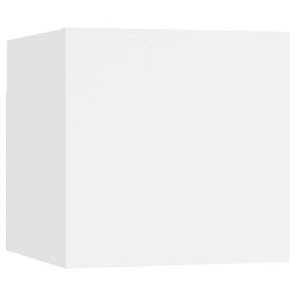 vidaXL Meuble TV avec 7 éléments Bois d'ingénierie Blanc