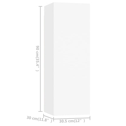 vidaXL Meuble TV 6 pièces blanc en bois d'ingénierie