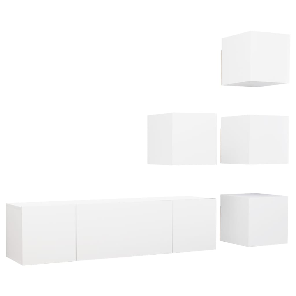 vidaXL Ensemble de meubles TV 6 pcs Blanc Bois d'ingénierie
