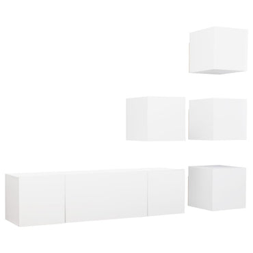 vidaXL Ensemble de meubles TV 6 pcs Blanc Bois d'ingénierie
