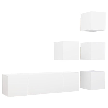 vidaXL Ensemble de meubles TV 6 pcs Blanc Bois d'ingénierie