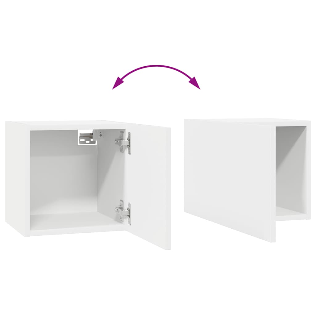 vidaXL Meuble TV, 8 pcs, Blanc, Bois d'ingénierie