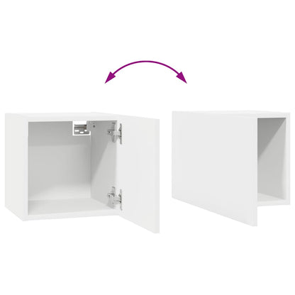 vidaXL Meuble TV, 8 pcs, Blanc, Bois d'ingénierie