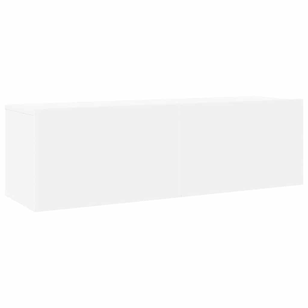 vidaXL Meuble TV, 8 pcs, Blanc, Bois d'ingénierie