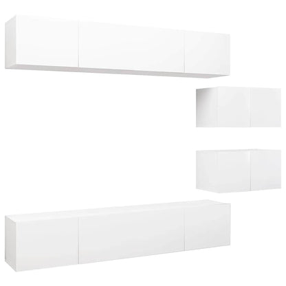 vidaXL Meuble TV 6 pièces blanc en bois d'ingénierie
