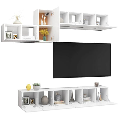 vidaXL Ensemble de 7 meubles TV blanc en bois d'ingénierie