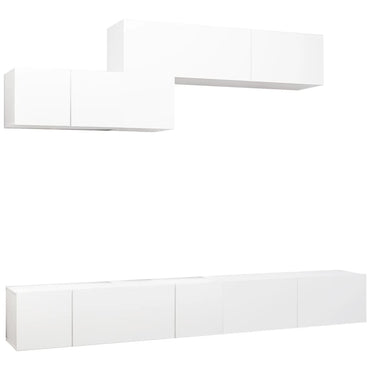 vidaXL Meuble TV 6 pièces blanc en bois d'ingénierie