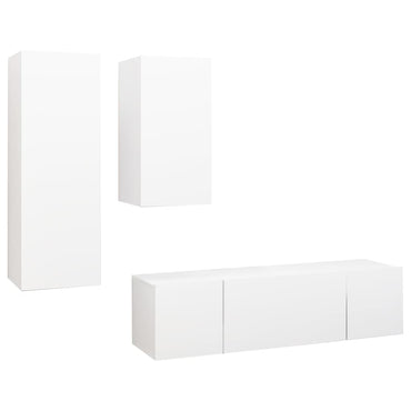 vidaXL Ensemble de 4 meubles TV Blanc Bois d'ingénierie