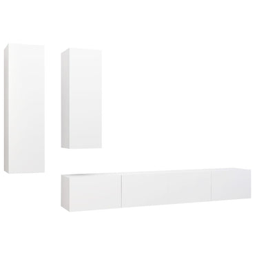 vidaXL Ensemble de meubles TV 4 pcs Blanc Bois d'ingénierie