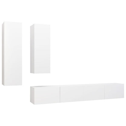 vidaXL Ensemble de meubles TV 4 pcs Blanc Bois d'ingénierie