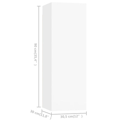 vidaXL Ensemble de meubles TV 4 pcs Blanc Bois d'ingénierie