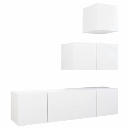 vidaXL Ensemble de 4 meubles TV Blanc Bois d'ingénierie