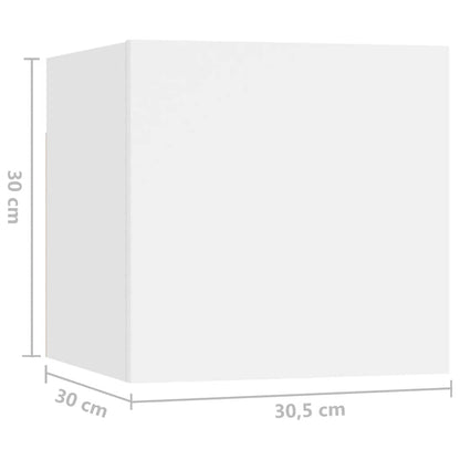 vidaXL Meuble TV 10 pièces Blanc Bois d'ingénierie