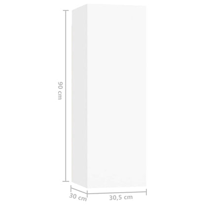 vidaXL Meuble TV 10 pièces Blanc Bois d'ingénierie