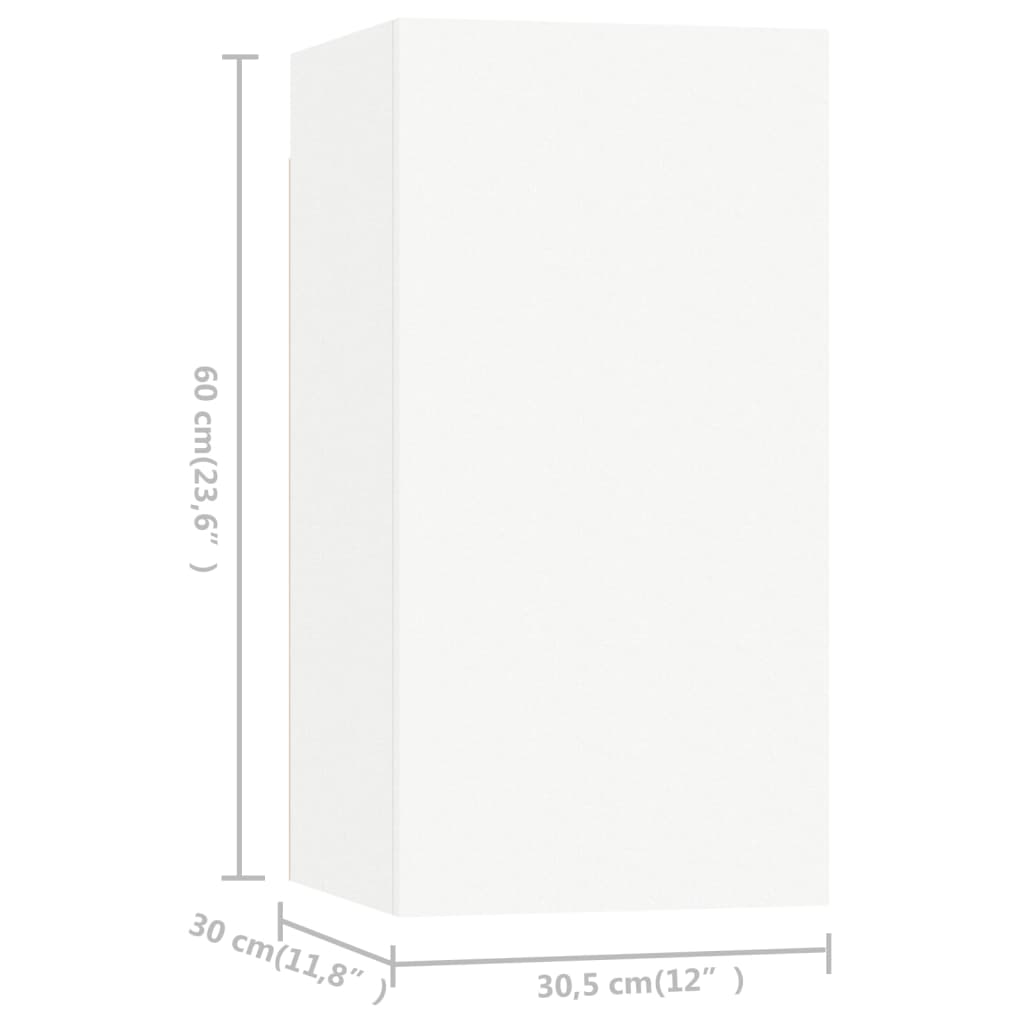 vidaXL Meuble TV, 9 pcs, Blanc, Bois d'ingénierie