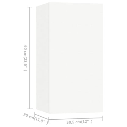 vidaXL Meuble TV, 9 pcs, Blanc, Bois d'ingénierie