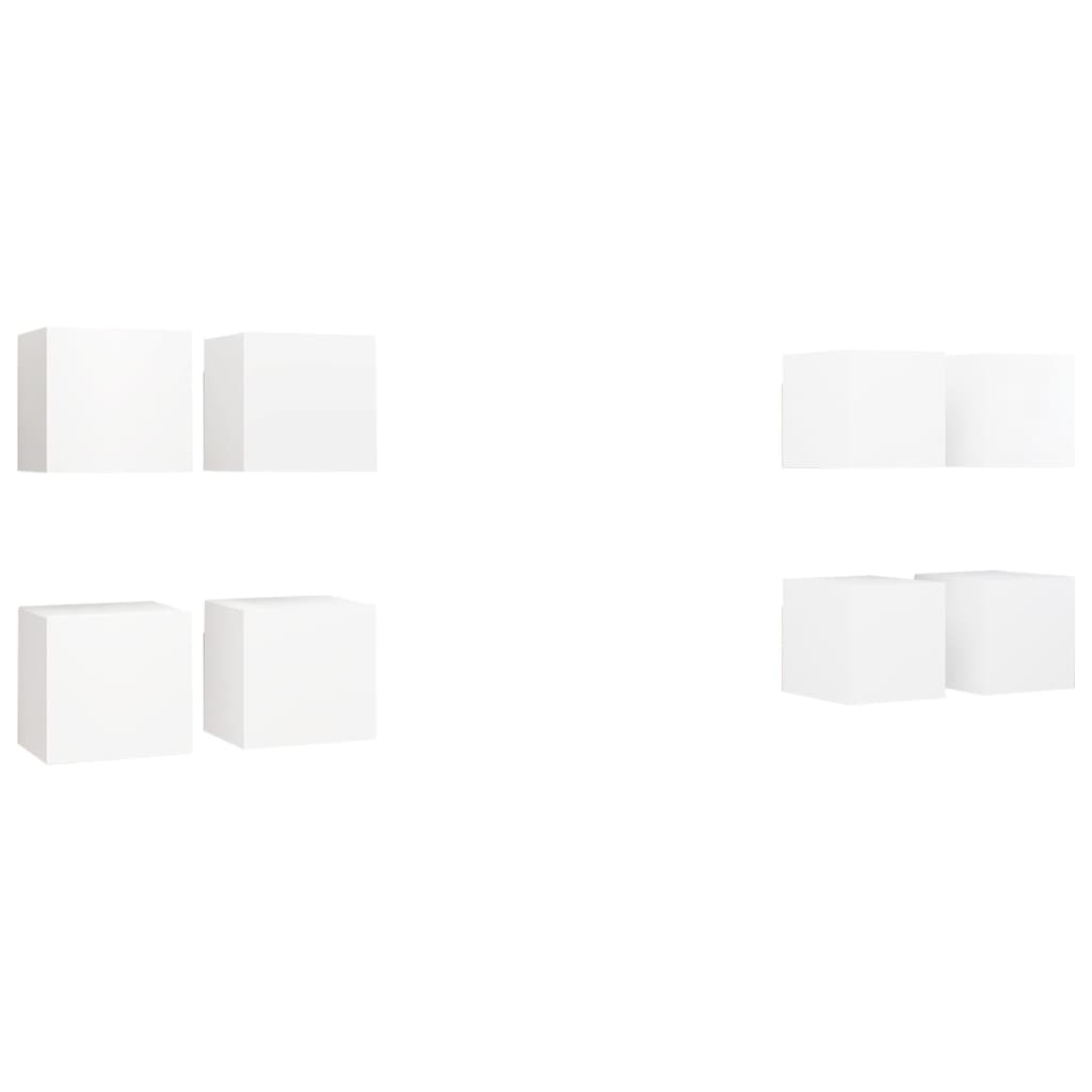vidaXL Meubles TV muraux 8 pcs Blanc 30,5x30x30 cm