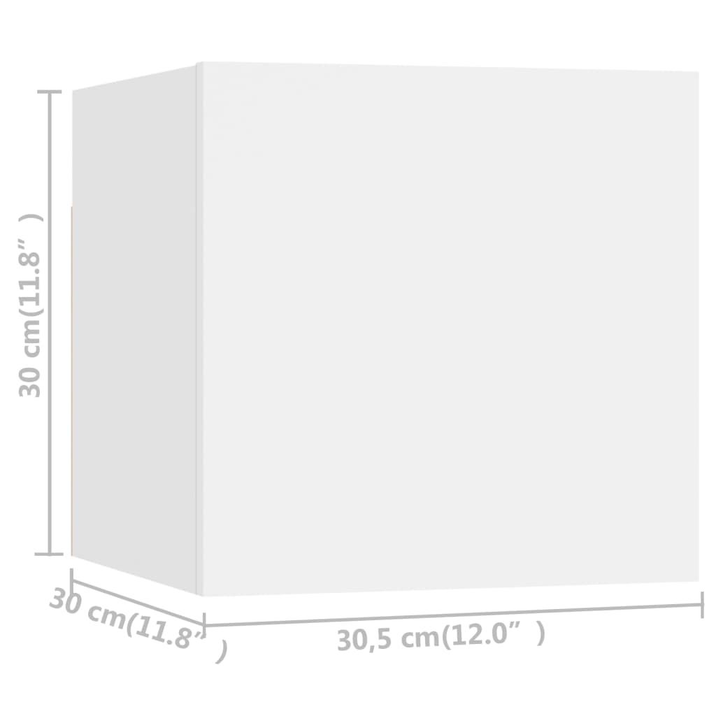 vidaXL Meubles TV muraux 8 pcs Blanc 30,5x30x30 cm