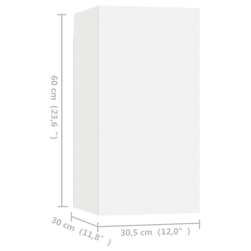 vidaXL Meubles TV 4 pcs Blanc 30,5x30x60 cm Aggloméré
