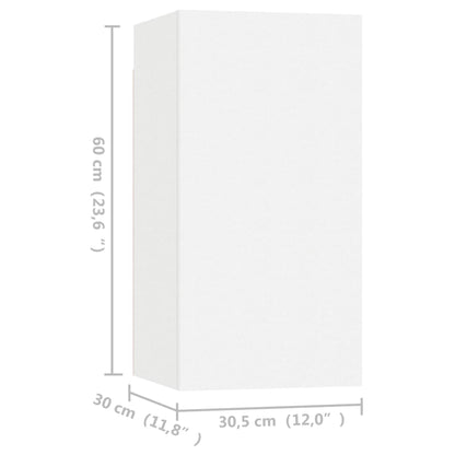 vidaXL Meubles TV 4 pcs Blanc 30,5x30x60 cm Aggloméré