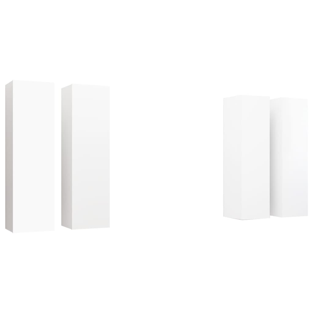 vidaXL Meubles TV 4 pcs Blanc 30,5x30x110 cm Bois d'ingénierie