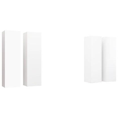 vidaXL Meubles TV 4 pcs Blanc 30,5x30x110 cm Bois d'ingénierie