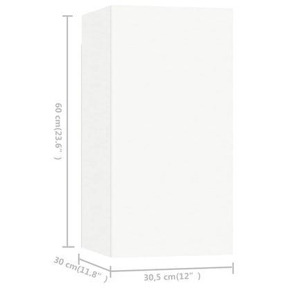 vidaXL Meubles TV 7 pcs Blanc 30,5x30x60 cm Bois d'ingénierie