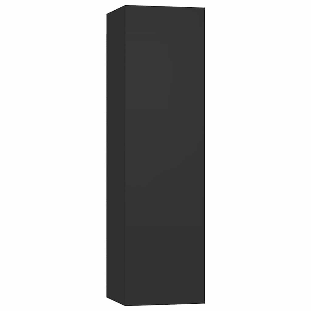 vidaXL Meuble TV, 4 pcs, Noir, Aggloméré