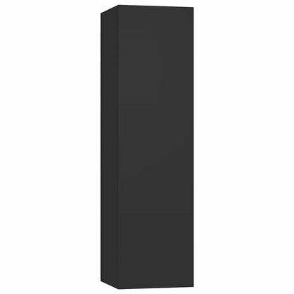 vidaXL Meuble TV, 4 pcs, Noir, Aggloméré