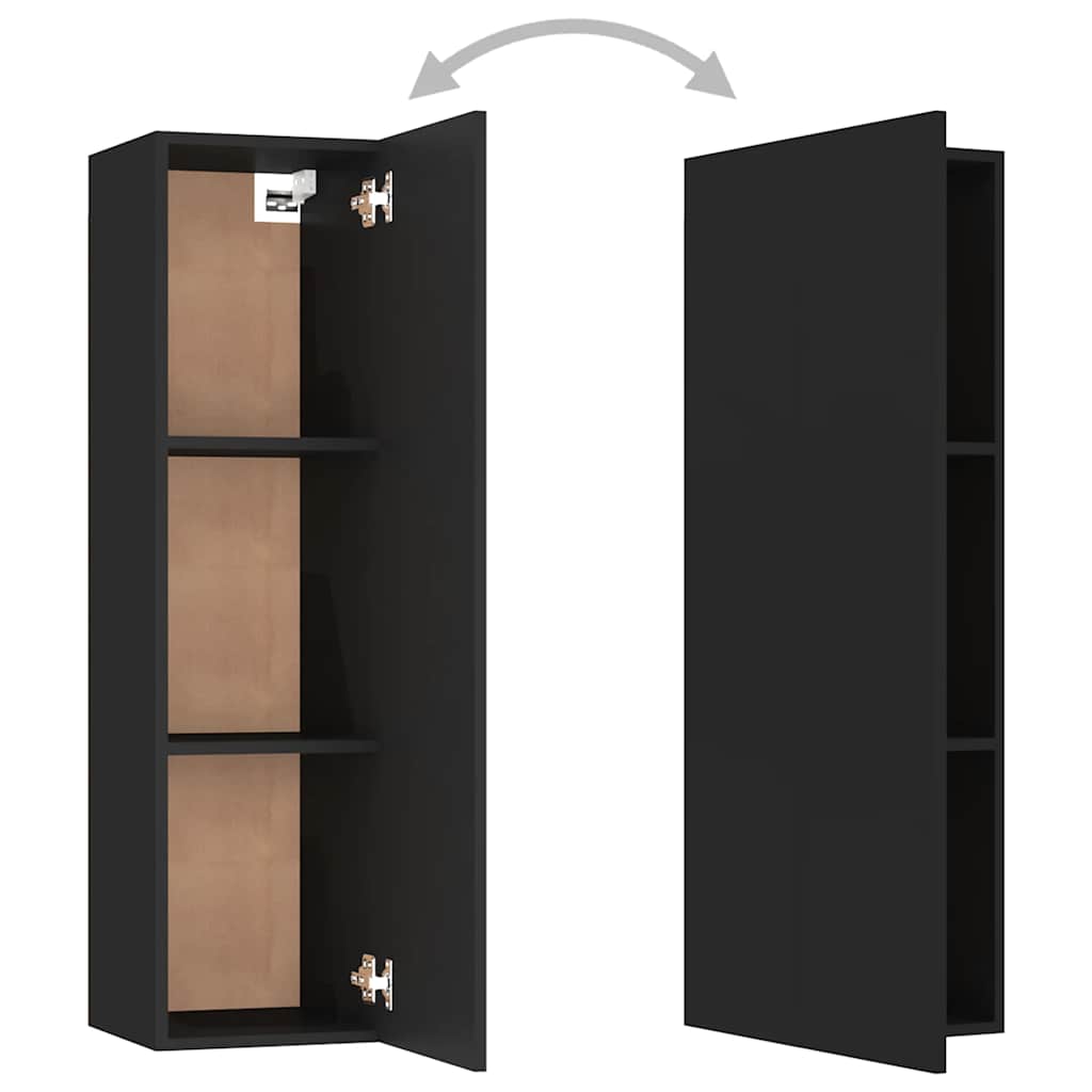 vidaXL Meuble TV, 4 pcs, Noir, Aggloméré