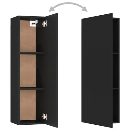 vidaXL Meuble TV, 4 pcs, Noir, Aggloméré