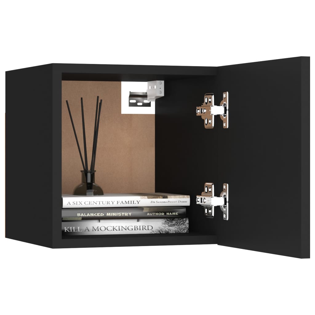 vidaXL 8-tlg. TV-Schrank-Set Schwarz Holzwerkstoff
