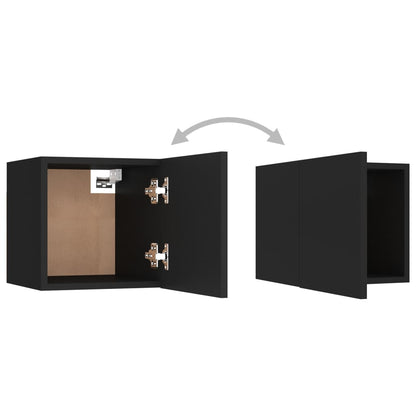 vidaXL 8-tlg. TV-Schrank-Set Schwarz Holzwerkstoff