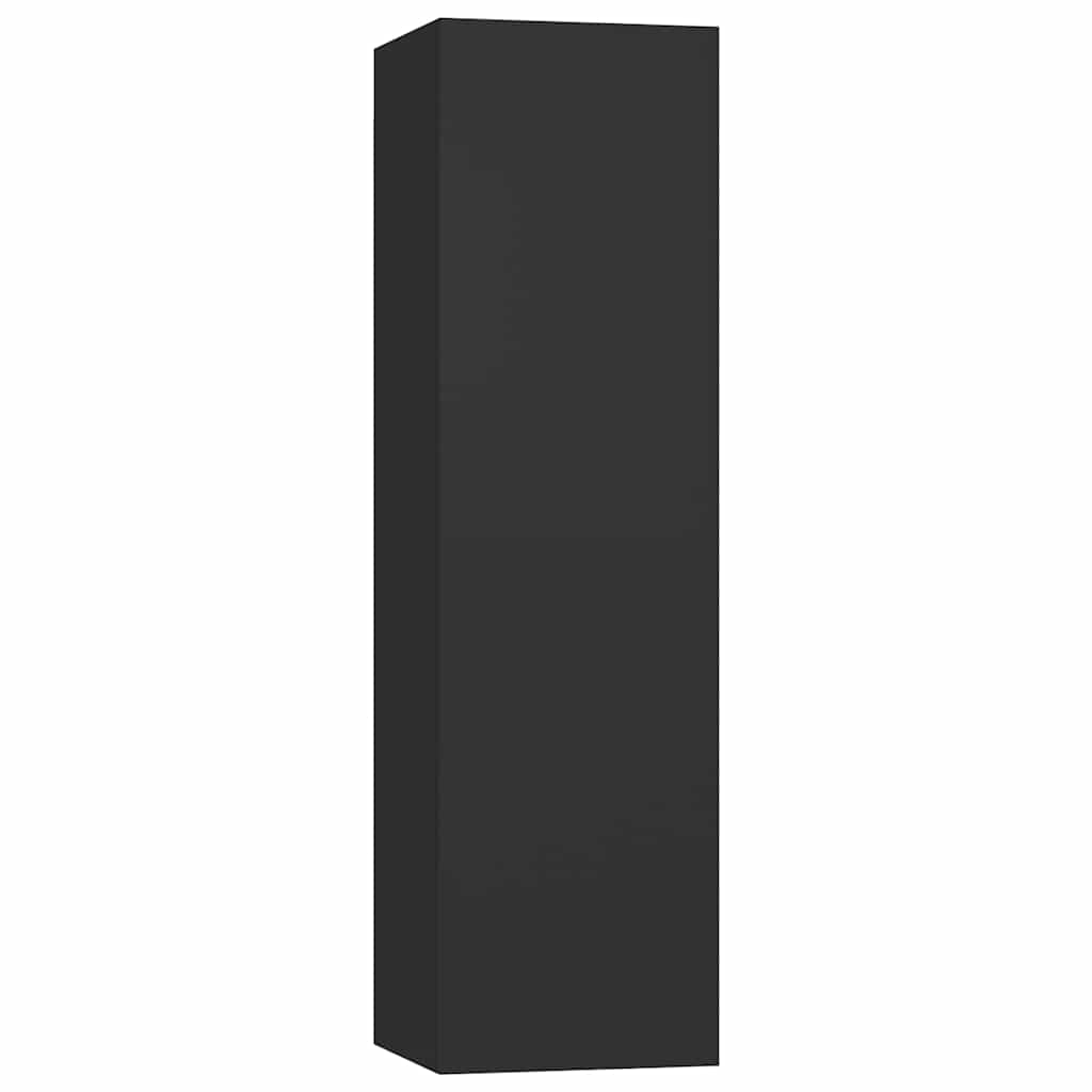 vidaXL Meuble TV 3 pcs Noir Bois d'ingénierie