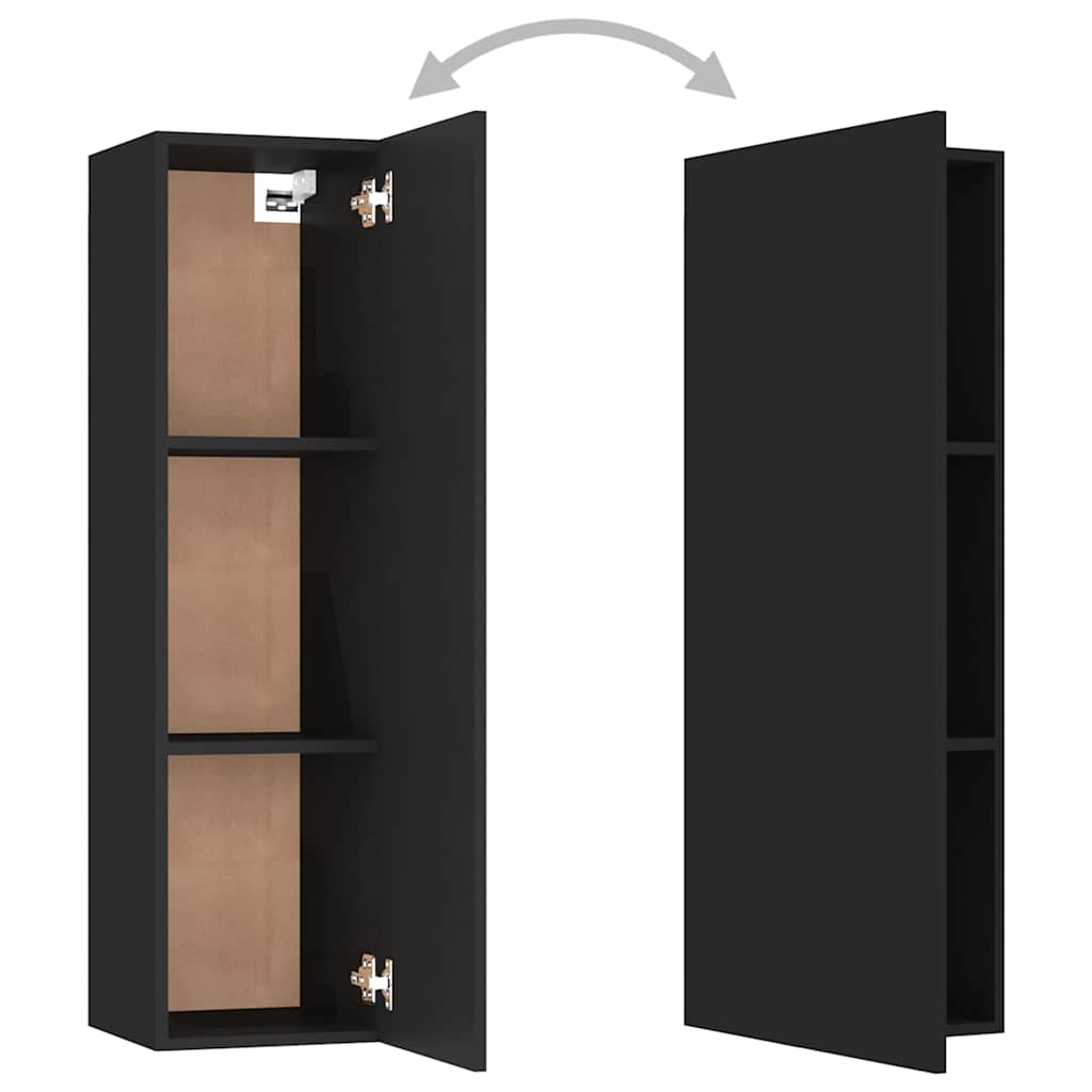 vidaXL Meuble TV 3 pcs Noir Bois d'ingénierie