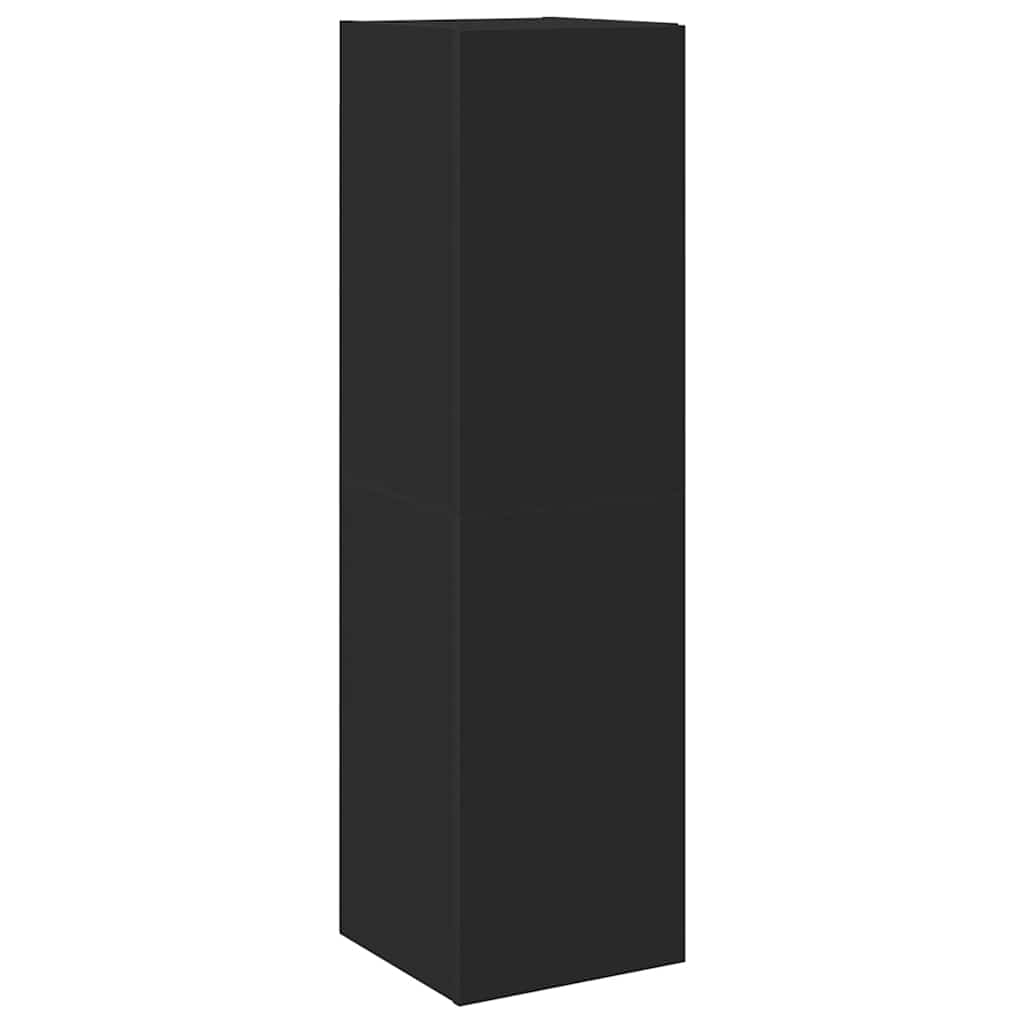 vidaXL Meuble TV, 4 pcs, noir, bois d'ingénierie