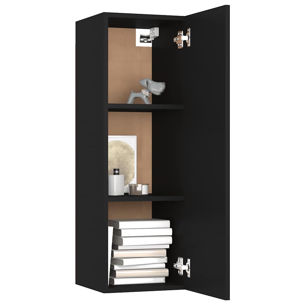 vidaXL Meuble TV 8 pcs Noir Aggloméré