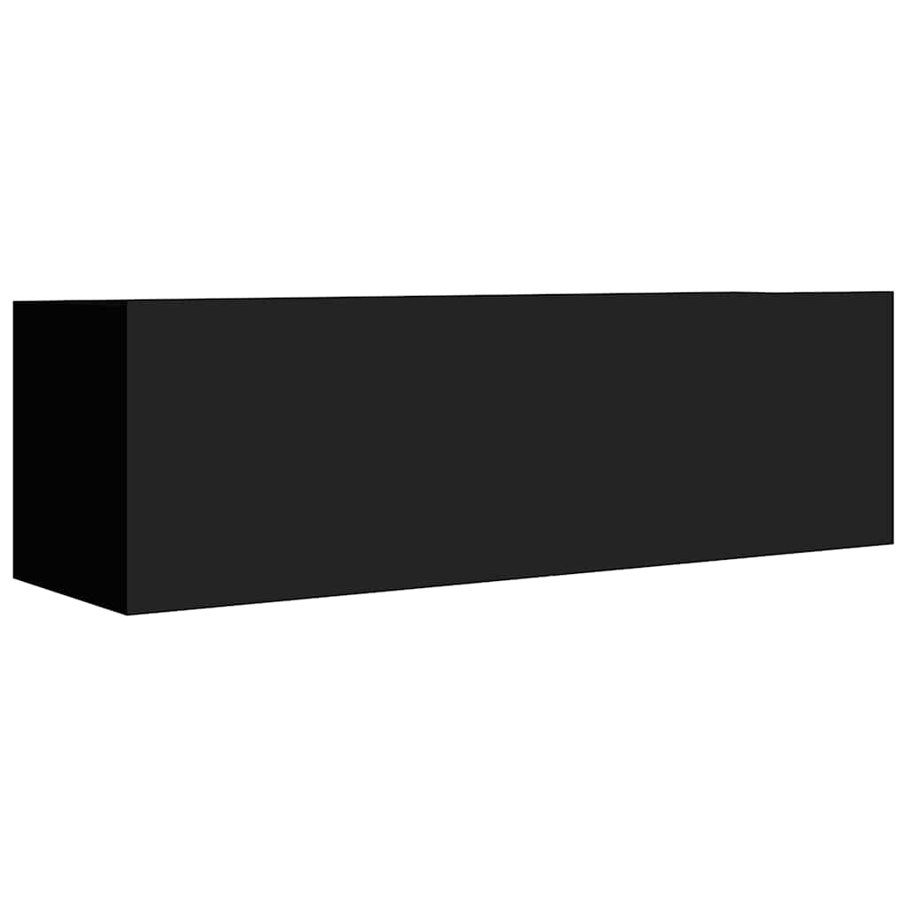 vidaXL Meuble TV 8 pcs Noir Aggloméré