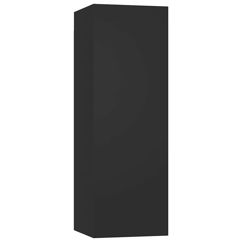 vidaXL Meuble TV 8 pcs Noir Aggloméré