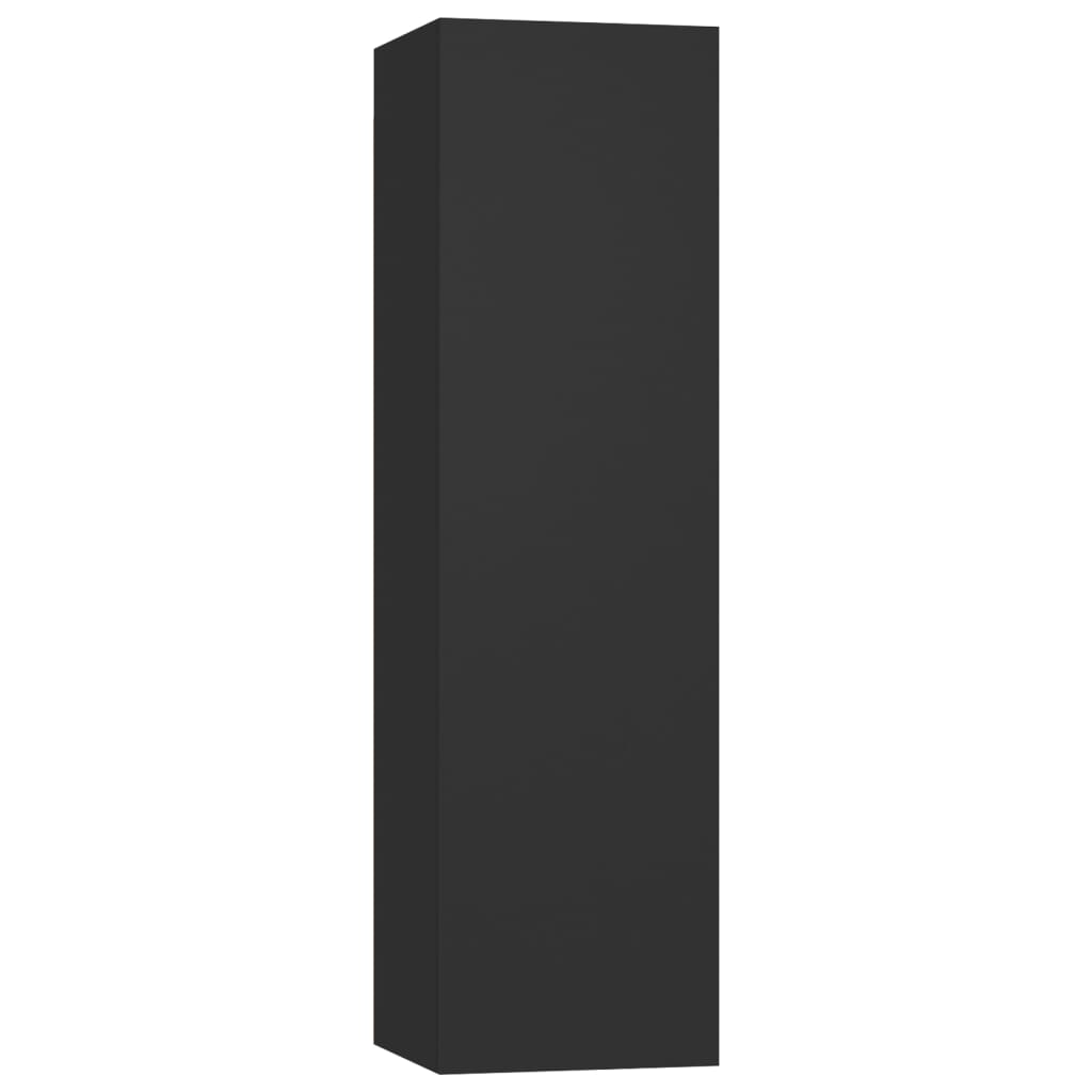vidaXL Meuble TV 3 pcs Noir Bois d'ingénierie