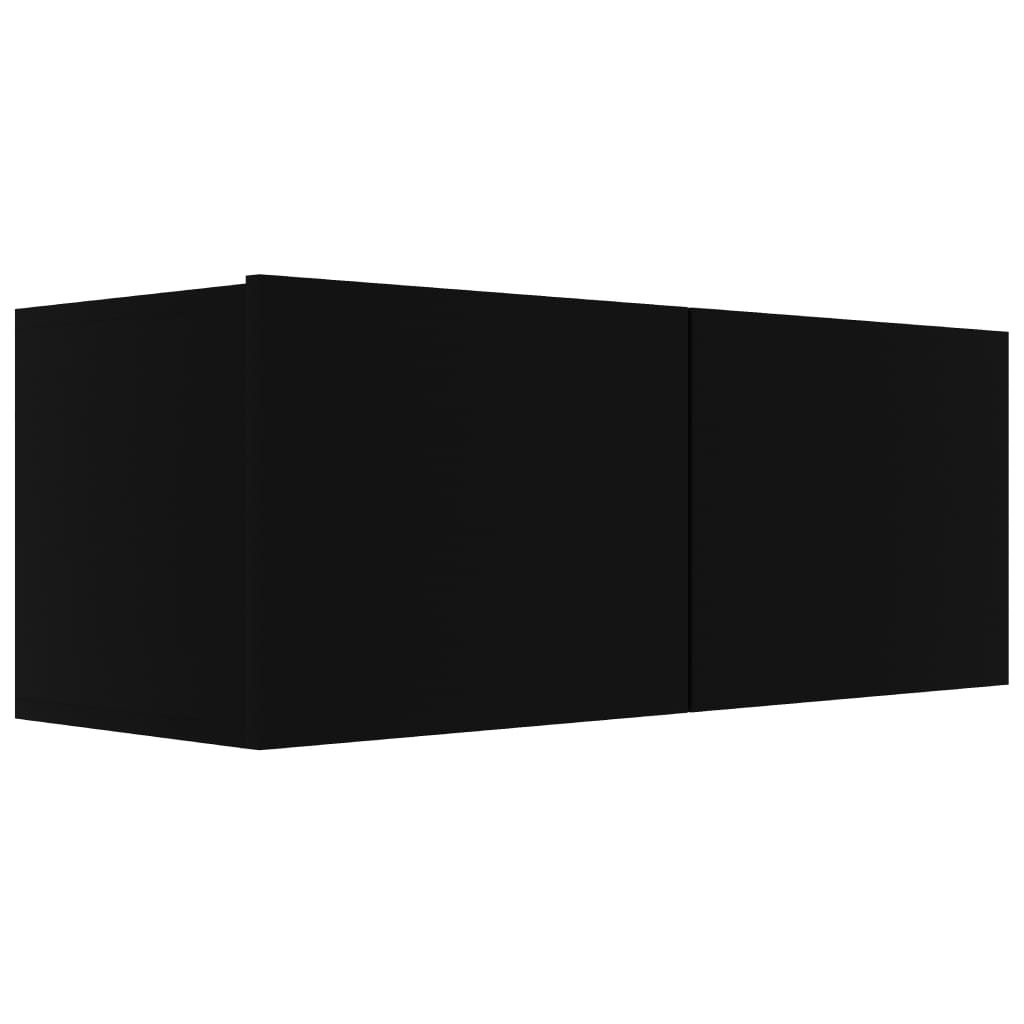 vidaXL 2-tlg. TV-Schrank-Set Schwarz Holzwerkstoff