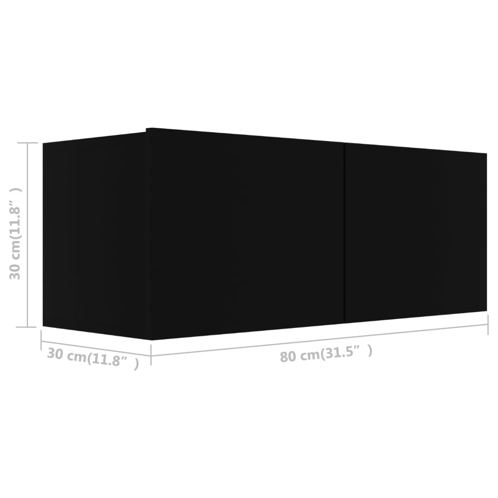 vidaXL 2-tlg. TV-Schrank-Set Schwarz Holzwerkstoff
