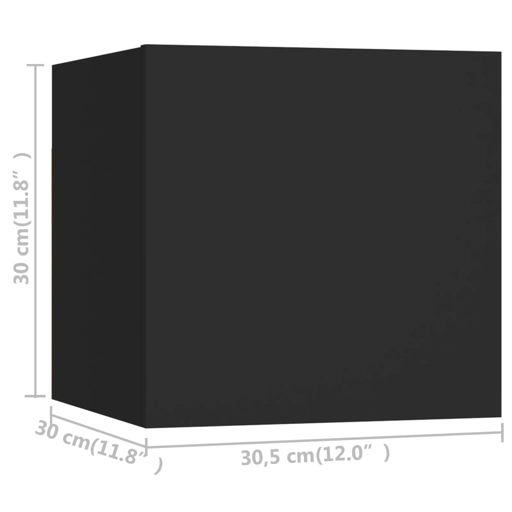 vidaXL Meuble TV 5 pièces Noir Bois d'ingénierie