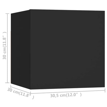 vidaXL Meuble TV 5 pièces Noir Bois d'ingénierie