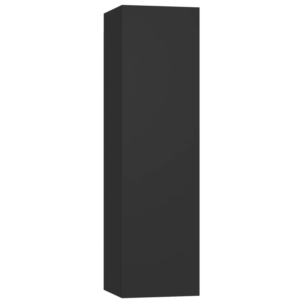 vidaXL Meuble TV, 4 pcs, Noir, Aggloméré