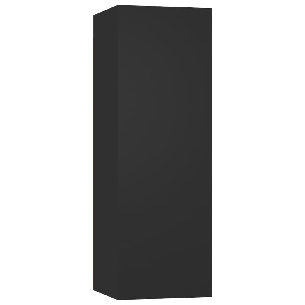 vidaXL Meuble TV, 4 pcs, Noir, Aggloméré