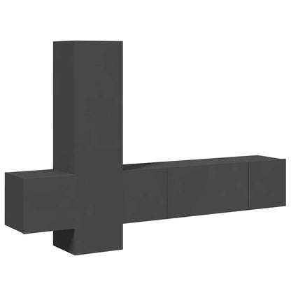 vidaXL Meuble TV 5 pcs Aggloméré Gris
